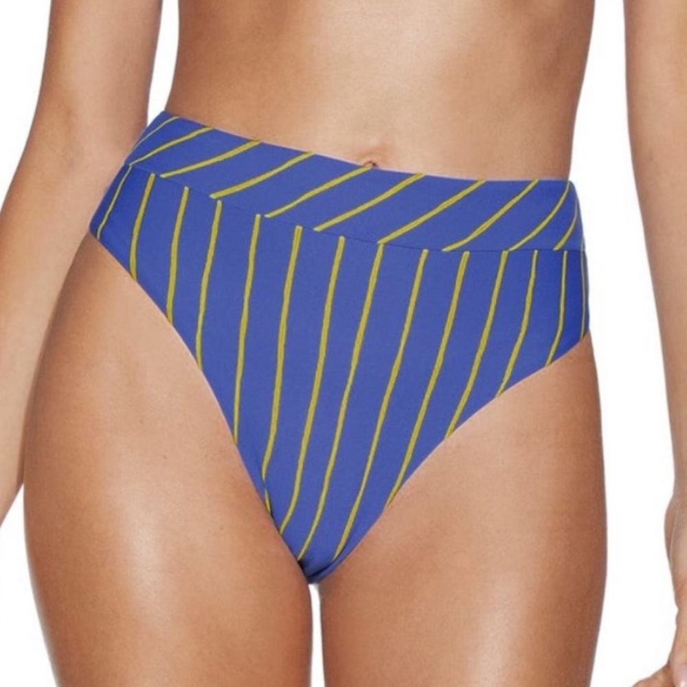 MAAJI Suzy Q High Waist Reversible Cheeky Bikini Bottoms Lorelei Stripe M NWOT